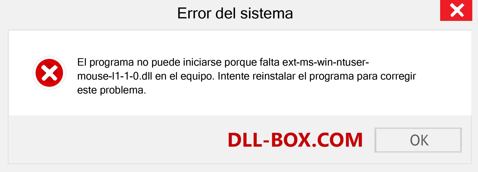 ¿Falta el archivo ext-ms-win-ntuser-mouse-l1-1-0.dll ?. Descargar para Windows 7, 8, 10 - Corregir ext-ms-win-ntuser-mouse-l1-1-0 dll Missing Error en Windows, fotos, imágenes